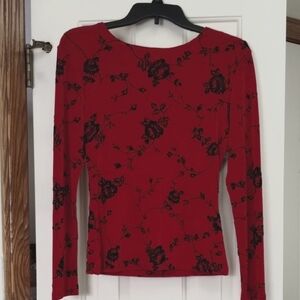 Floral Red Women's Top